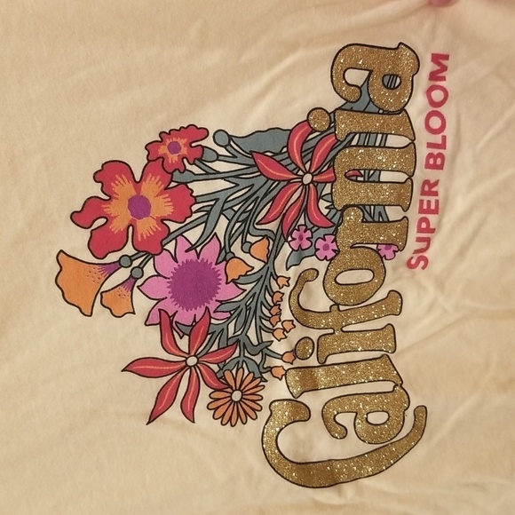 💕MOTHER💕 Itty Bitty Tee ~ California Super Bloom Graphic Tee Medium M NWOT - Picture 9 of 13